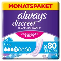 Always Discreet Inkontinenz-Einlagen Long bei Blasenschwäche Monatspaket