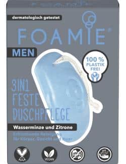 Foamie Men 3in1 Feste Duschpflege Wasserminze und Zitrone