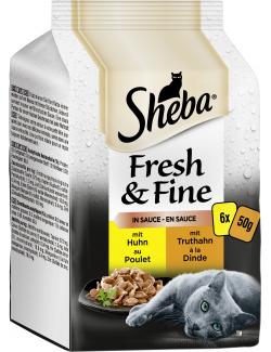 Sheba Fresh & Fine in Sauce mit Huhn und Truthahn