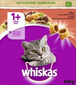 Whiskas 1+ lecker gefüllte Knackkits mit Rind