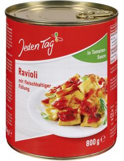 Jeden Tag Ravioli in Tomatensauce