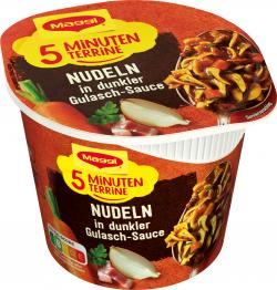 Maggi 5 Minuten Terrine Nudeln in dunkler Gulasch-Sauce