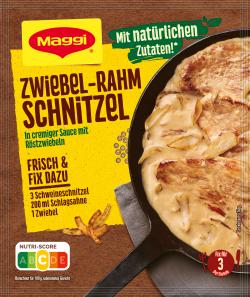 Maggi Fix für Zwiebel-Rahm Schnitzel