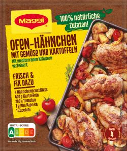 Maggi Natürlich & Bewusst Hähnchen mit Gemüse & Kartoffeln mariniert vom Blech