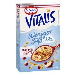 Dr. Oetker Vitalis Weniger süß Knusper Früchte Müsli