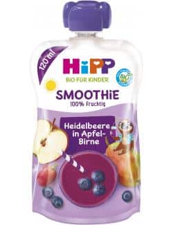 Hipp Bio Smoothie Quetschbeutel Heidelbeere in Apfel-Birne