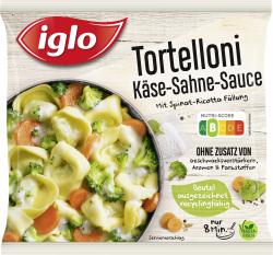 Iglo Tortelloni Käse-Sahne-Sauce mit Spinat-Ricotta-Füllung