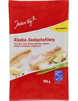 Jeden Tag Alaska-Seelachsfilets naturbelassen