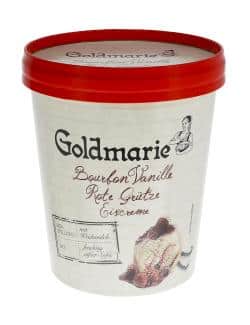 Goldmarie Eiscreme Bourbon Vanille Rote Grütze