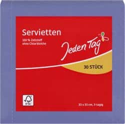 Jeden Tag Servietten 33x33cm blau