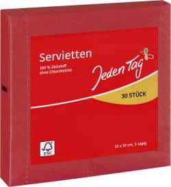 Jeden Tag Servietten 33x33cm rot