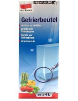 Quickpack Gefrierbeutel Premiumline mit Standboden 4 Liter