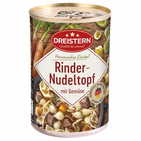 DREISTERN Nudeltopf mit Rind