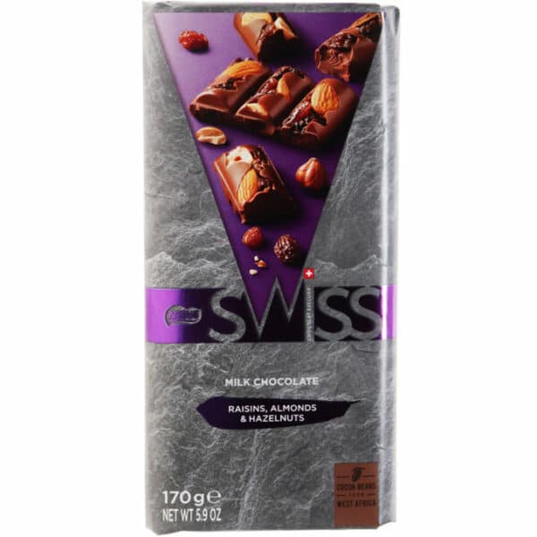 Swiss Schweizer Milchschokolade mit Rosinen